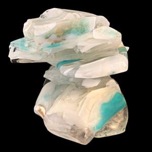 Rocky Mountain Cairn, cast glass sculpture by Heather Cuell | Effusion Art Gallery + Cast Glass Studio, Invermere BC