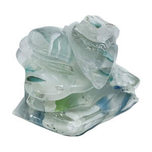 One of a kind cast glass cairn sculpture by Heather Cuell | Effusion Art Gallery + Cast Glass Studio, Invermere BC