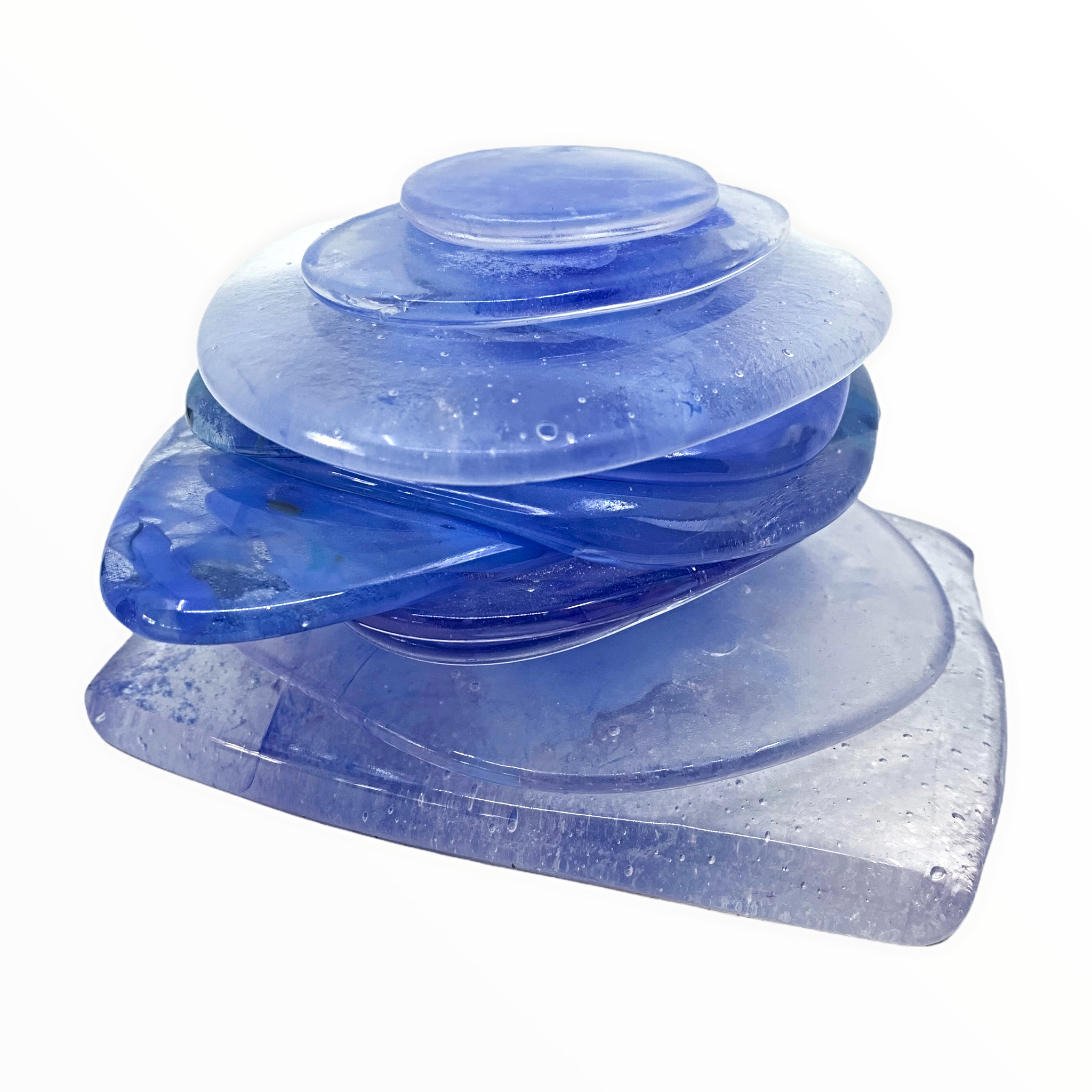 One of a kind cast glass cairn sculpture by Heather Cuell | Effusion Art Gallery + Cast Glass Studio, Invermere BC