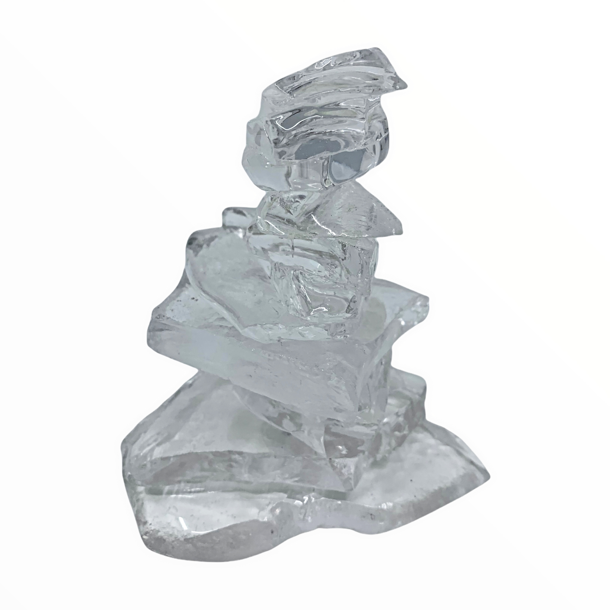 One of a kind cast glass cairn sculpture by Heather Cuell | Effusion Art Gallery + Cast Glass Studio, Invermere BC