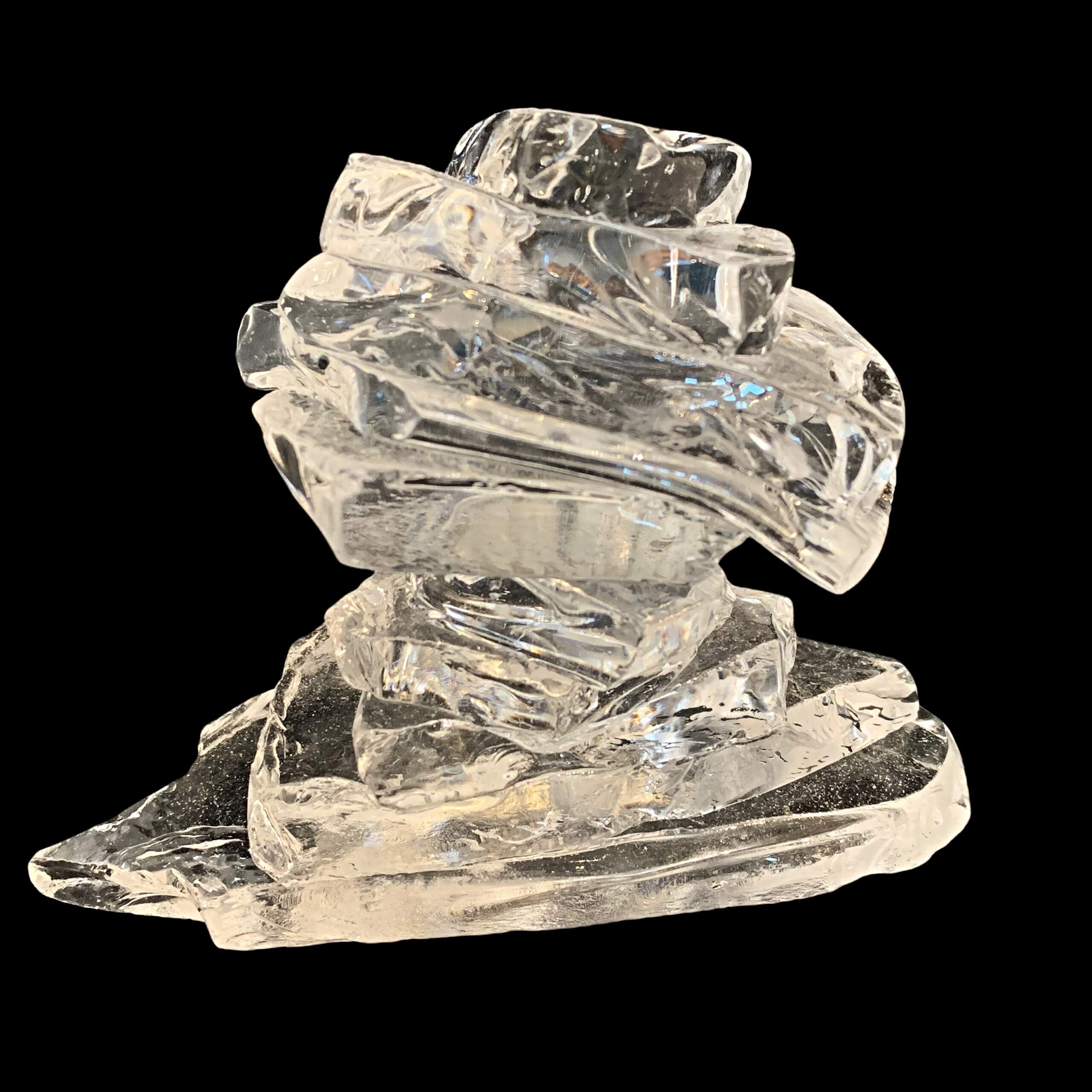 Rocky Mountain Cairn, cast glass sculpture by Heather Cuell | Effusion Art Gallery + Cast Glass Studio, Invermere BC