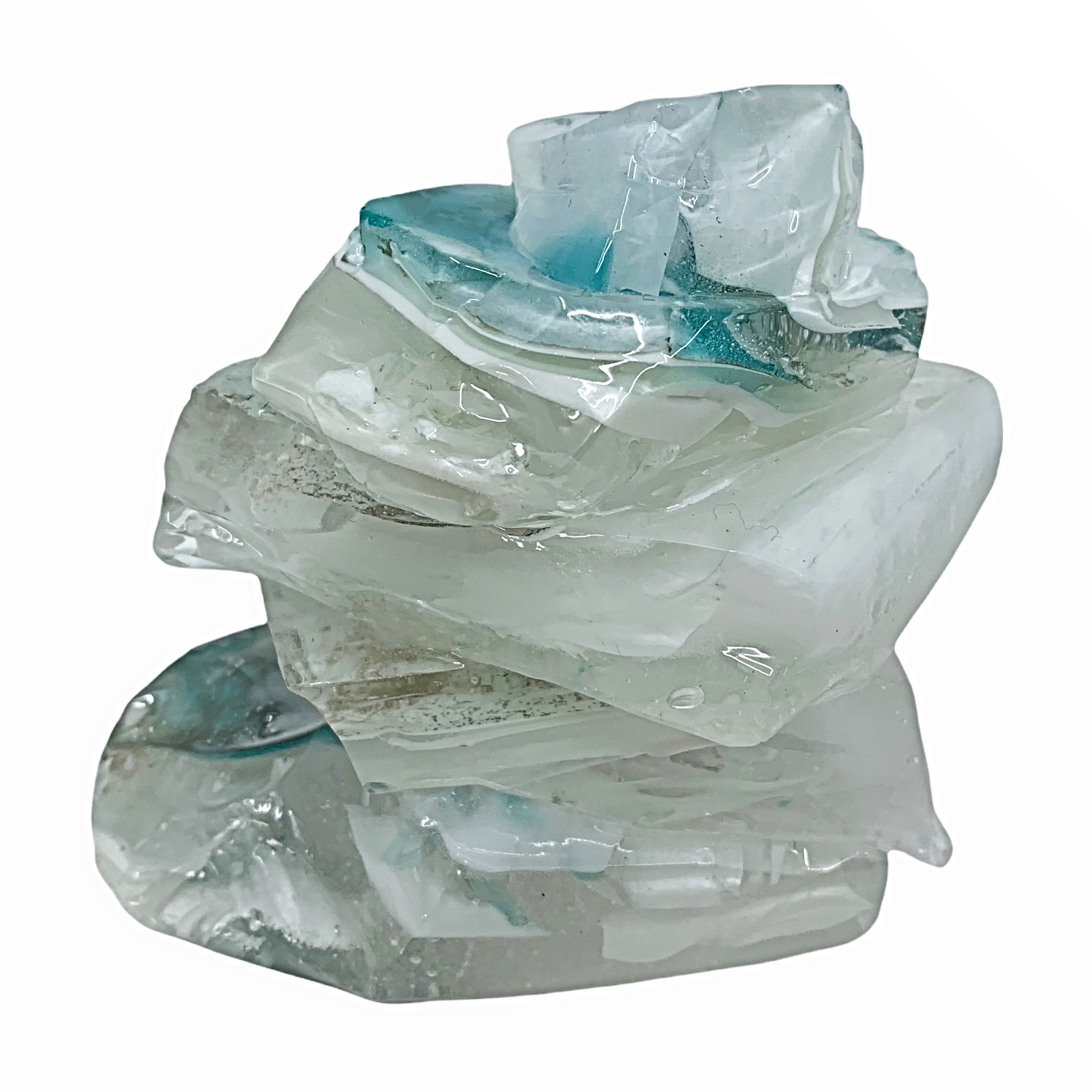 One of a kind cast glass cairn sculpture by Heather Cuell | Effusion Art Gallery + Cast Glass Studio, Invermere BC