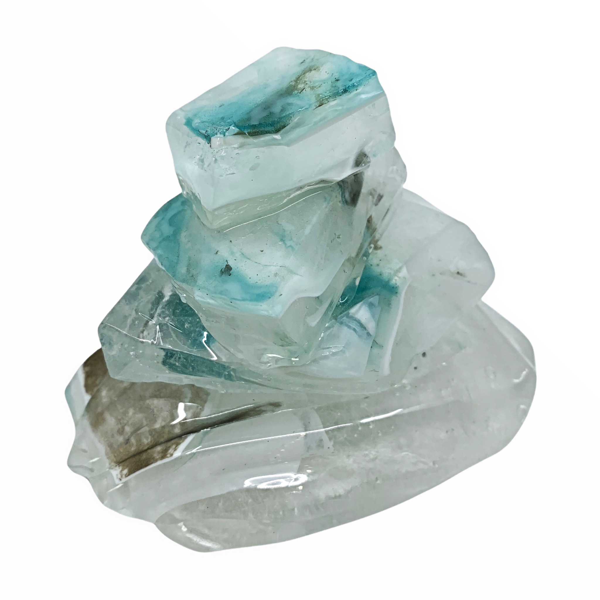 One of a kind cast glass cairn sculpture by Heather Cuell | Effusion Art Gallery + Cast Glass Studio, Invermere BC