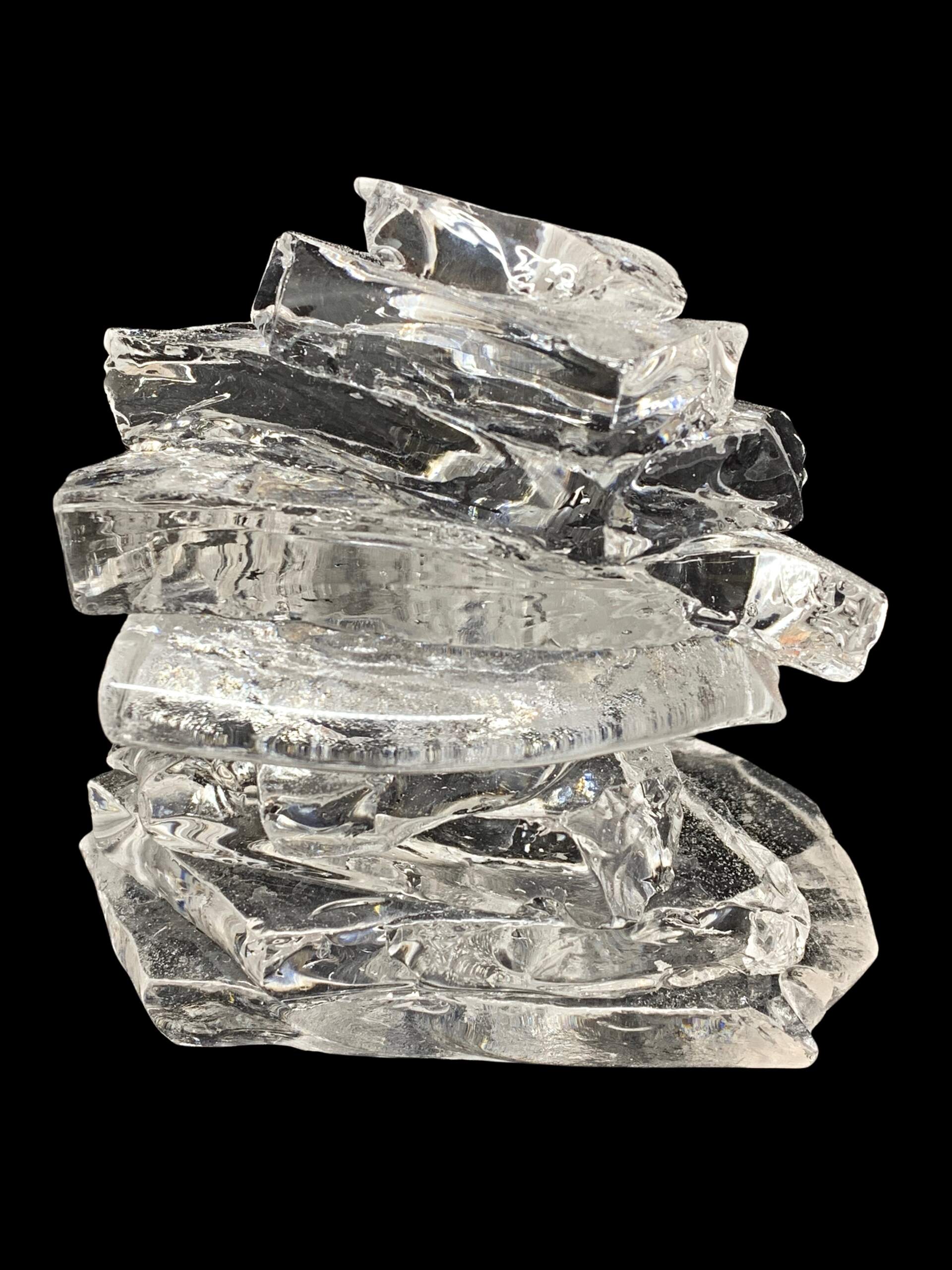 Rocky Mountain Cairn, cast glass sculpture by Heather Cuell | Effusion Art Gallery + Cast Glass Studio, Invermere BC