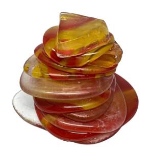One of a kind cast glass Rocky Mountain Cairn sculpture by Heather Cuell | Effusion Art Gallery + Cast Glass Studio, Invermere BC