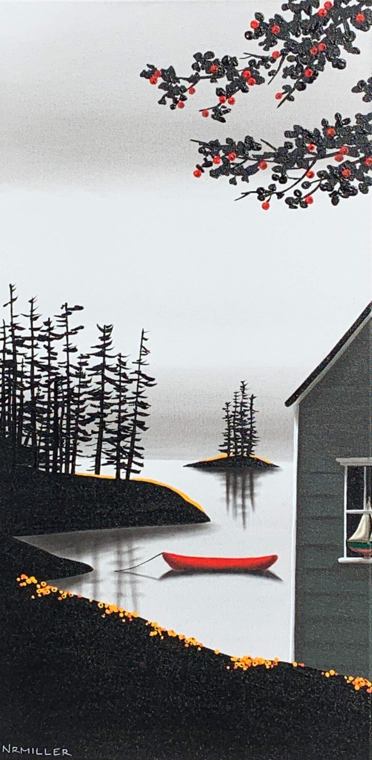 After All, mixed media landscape by Natasha Miller | Effusion Art Gallery + Cast Glass Studio, Invermere BC