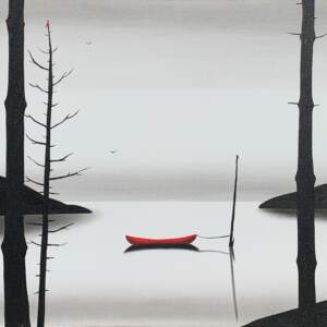 Round and Round We Go, mixed media landscape by Natasha Miller | Effusion Art Gallery + Cast Glass Studio, Invermere BC
