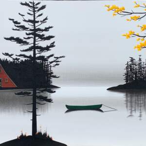 The Sounds of Silence, mixed media landscape by Natasha Miller | Effusion Art Gallery + Cast Glass Studio, Invermere BC