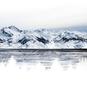 Untracked, mixed media mountain landscape by Stacey Bodnaruk | Effusion Art Gallery + Cast Glass Studio, Invermere BC