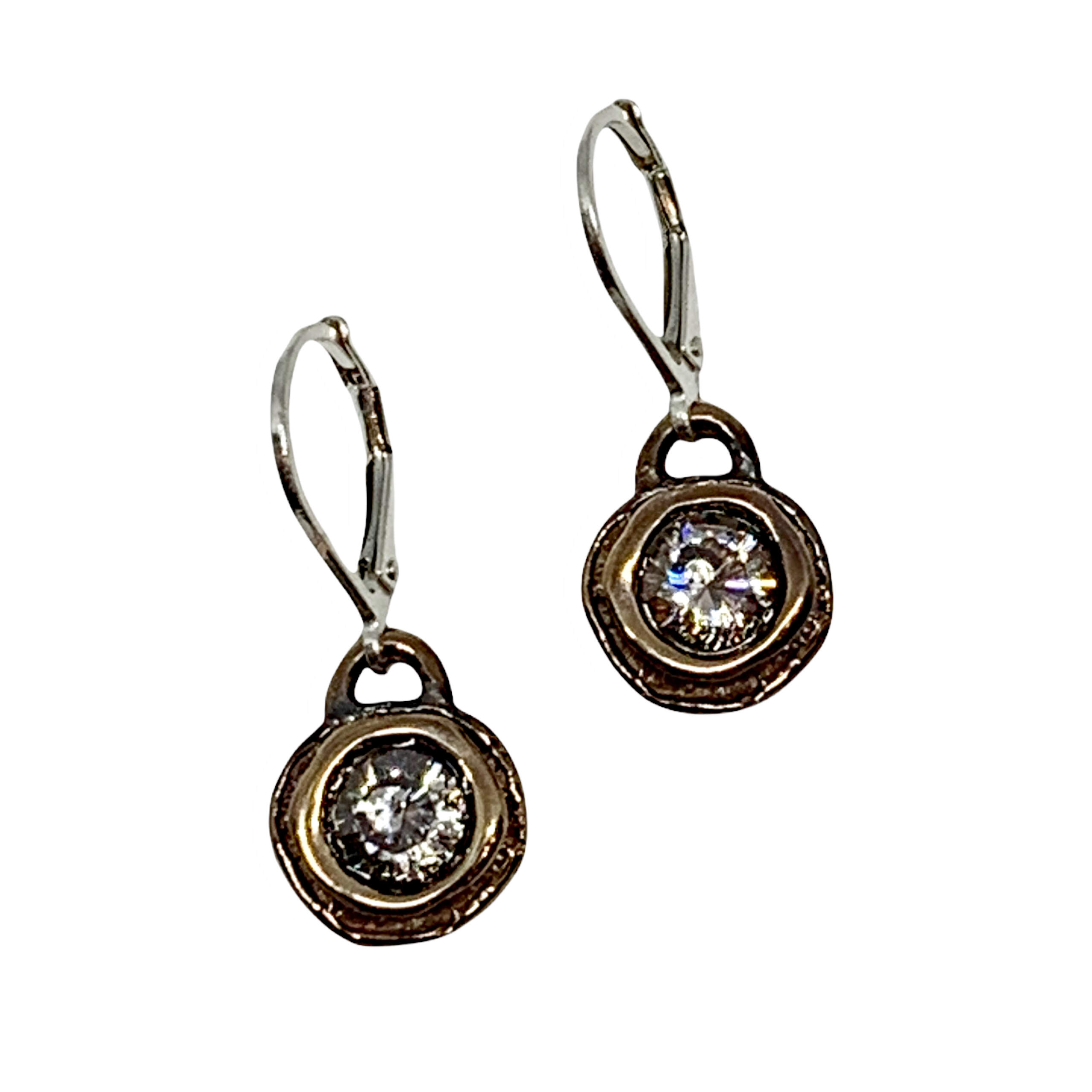 Bronze + CZ Earrings by Karyn Chopik | Effusion Art Gallery + Cast Glass Studio, Invermere BC