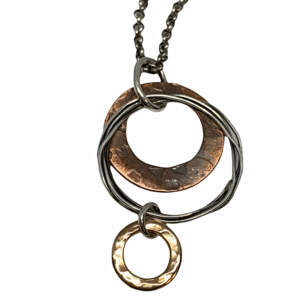 Bronze, Sterling Silver, + Copper Necklace by Karyn Chopik | Effusion Art Gallery + Cast Glass Studio, Invermere BC