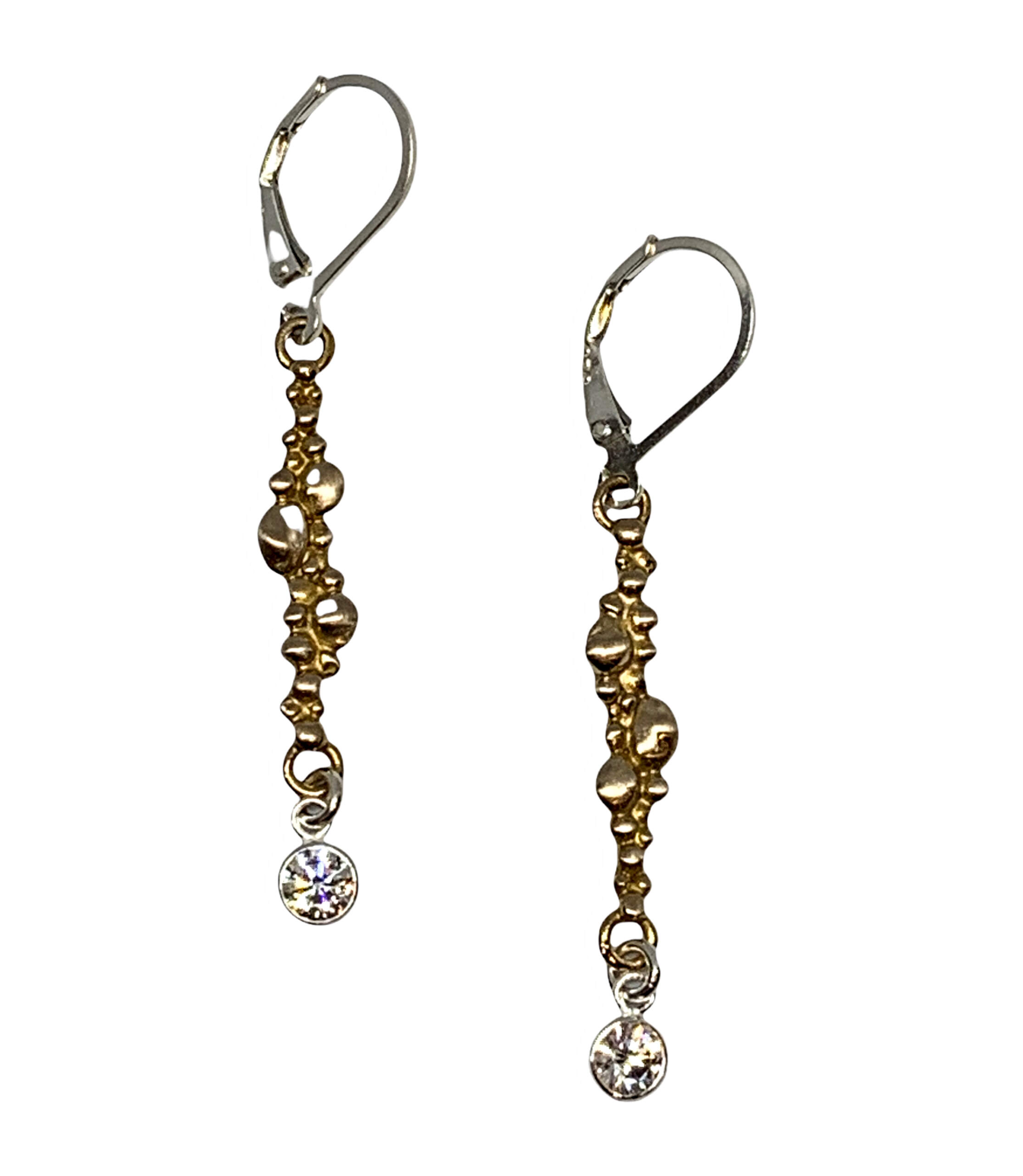 Bronze + CZ Earrings by Karyn Chopik | Effusion Art Gallery + Cast Glass Studio, Invermere BC