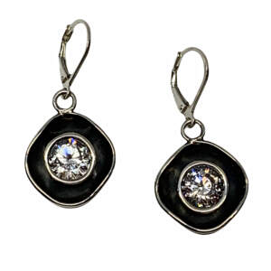 Sterling Silver + CZ Earrings by Karyn Chopik | Effusion Art Gallery + Cast Glass Studio, Invermere BC