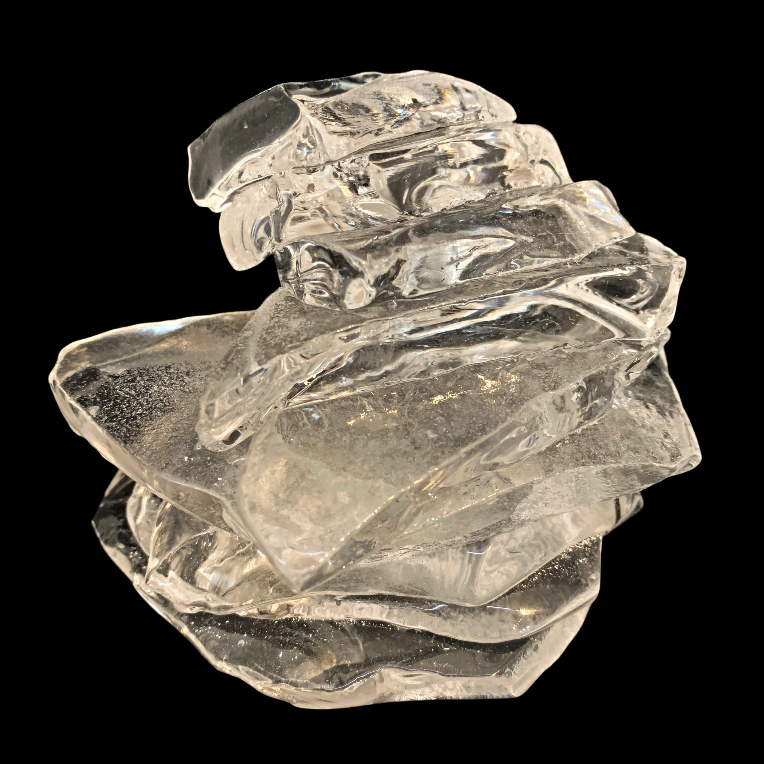 Rocky Mountain Cairn, cast glass sculpture by Heather Cuell | Effusion Art Gallery + Cast Glass Studio, Invermere BC