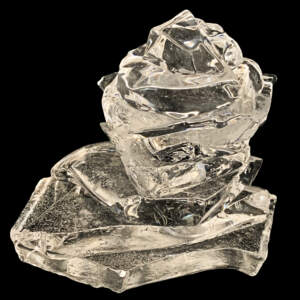 Rocky Mountain Cairn, cast glass sculpture by Heather Cuell | Effusion Art Gallery + Cast Glass Studio, Invermere BC