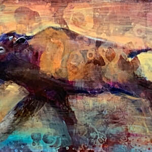 Resilience, acrylic bison painting by Connie Geerts | Effusion Art Gallery + Cast Glass Studio, Invermere BC