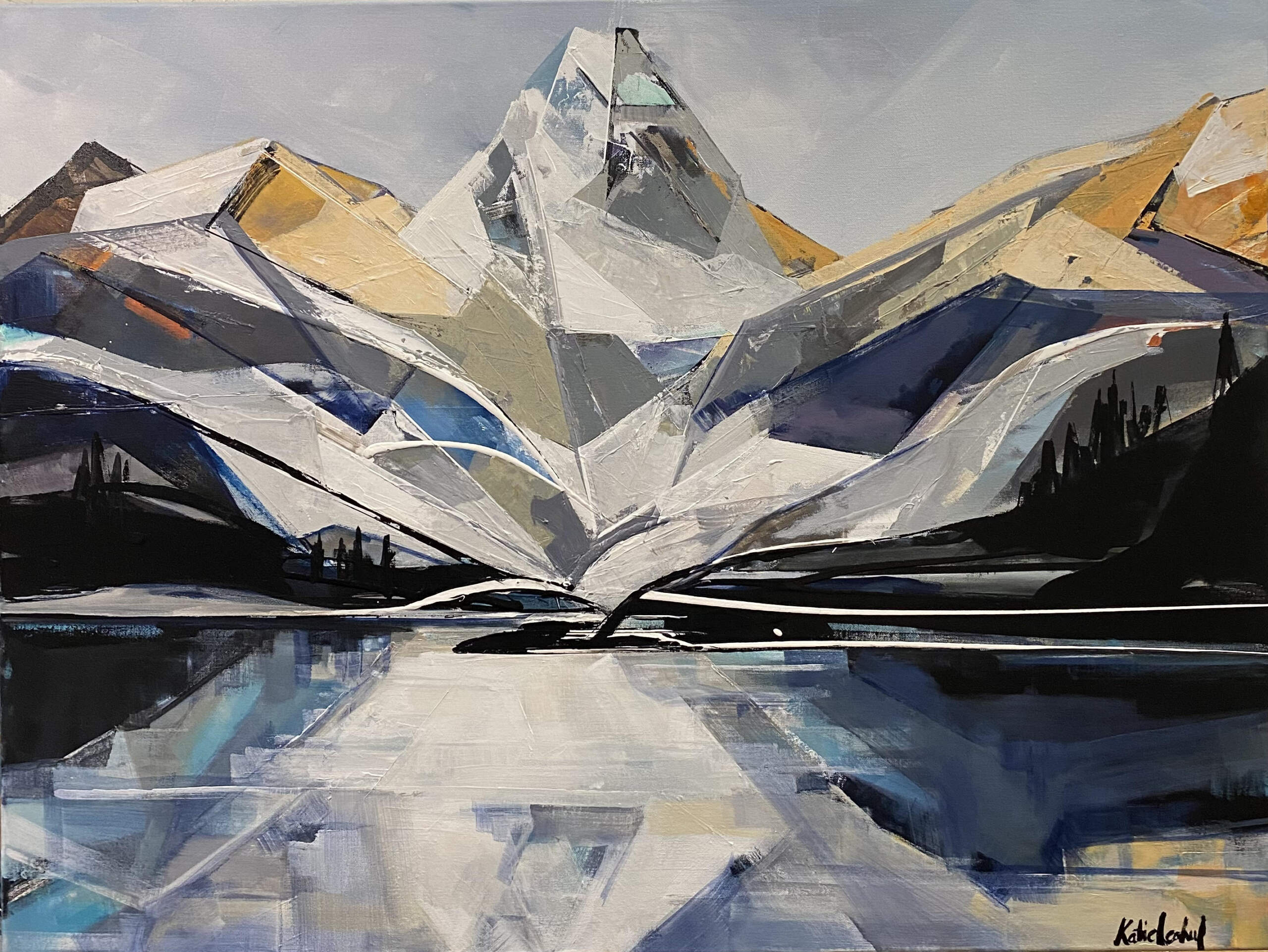 Mount Assiniboine, landscape painting by Katie Leahul | Effusion Art Gallery + Cast Glass Studio, Invermere BC