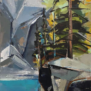 Floe Lake, landscape painting by Katie Leahul | Effusion Art Gallery + Cast Glass Studio, Invermere BC