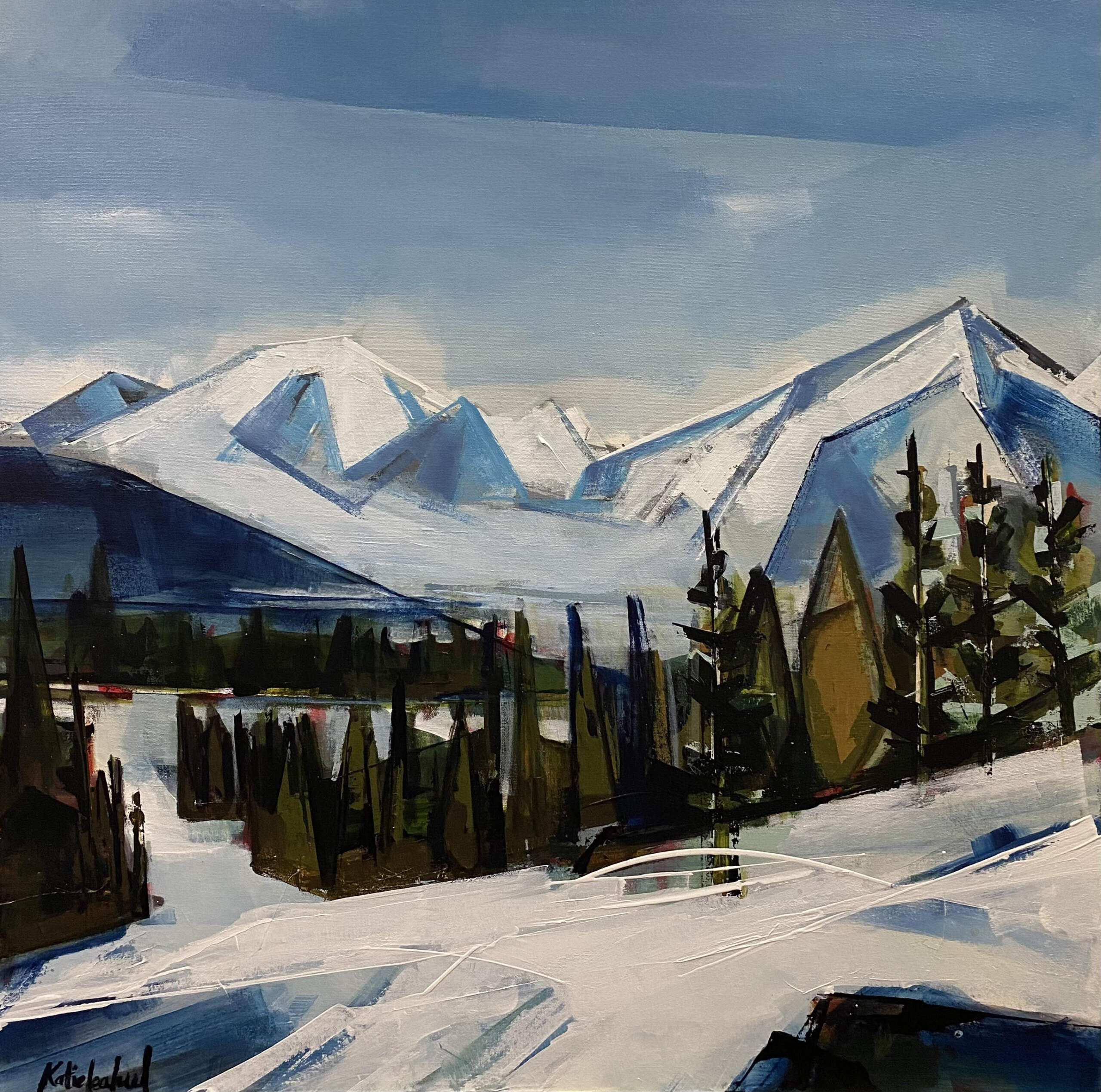 Panorama, landscape painting by Katie Leahul | Effusion Art Gallery + Cast Glass Studio, Invermere BC