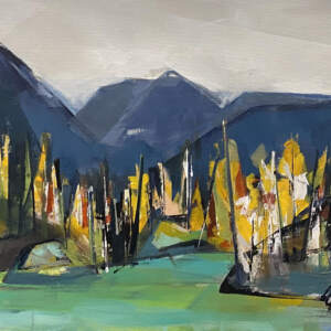 Purcell Mountains, landscape painting by Katie Leahul | Effusion Art Gallery + Cast Glass Studio, Invermere BC