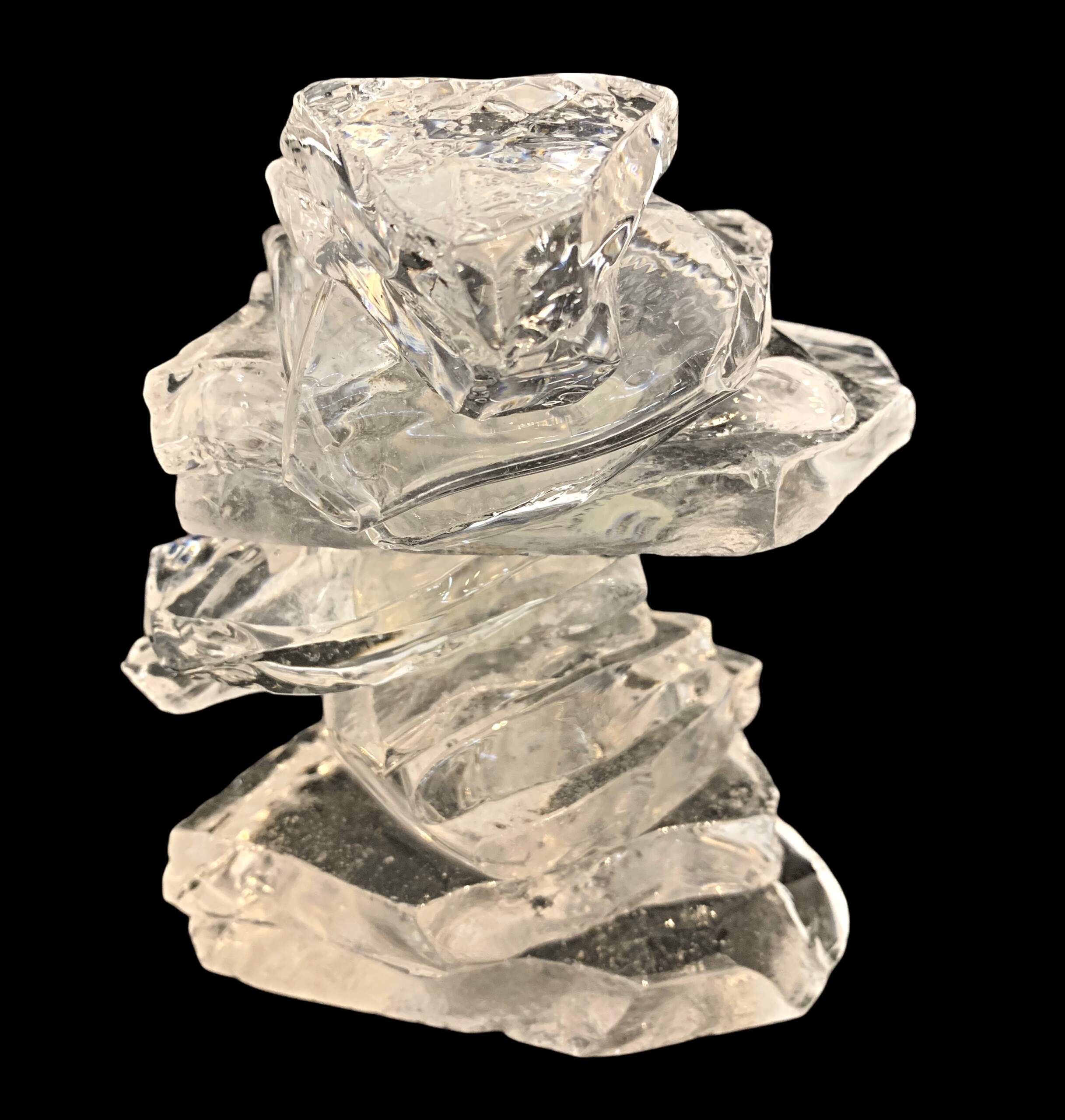 Cast Glass Rocky Mountain Cairn Sculpture by Heather Cuell | Effusion Art Gallery + Cast Glass Studio, Invermere BC