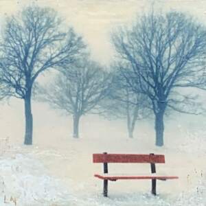 The Park, encaustic landscape by Lee Anne LaForge | Effusion Art Gallery + Cast Glass Studio, Invermere BC