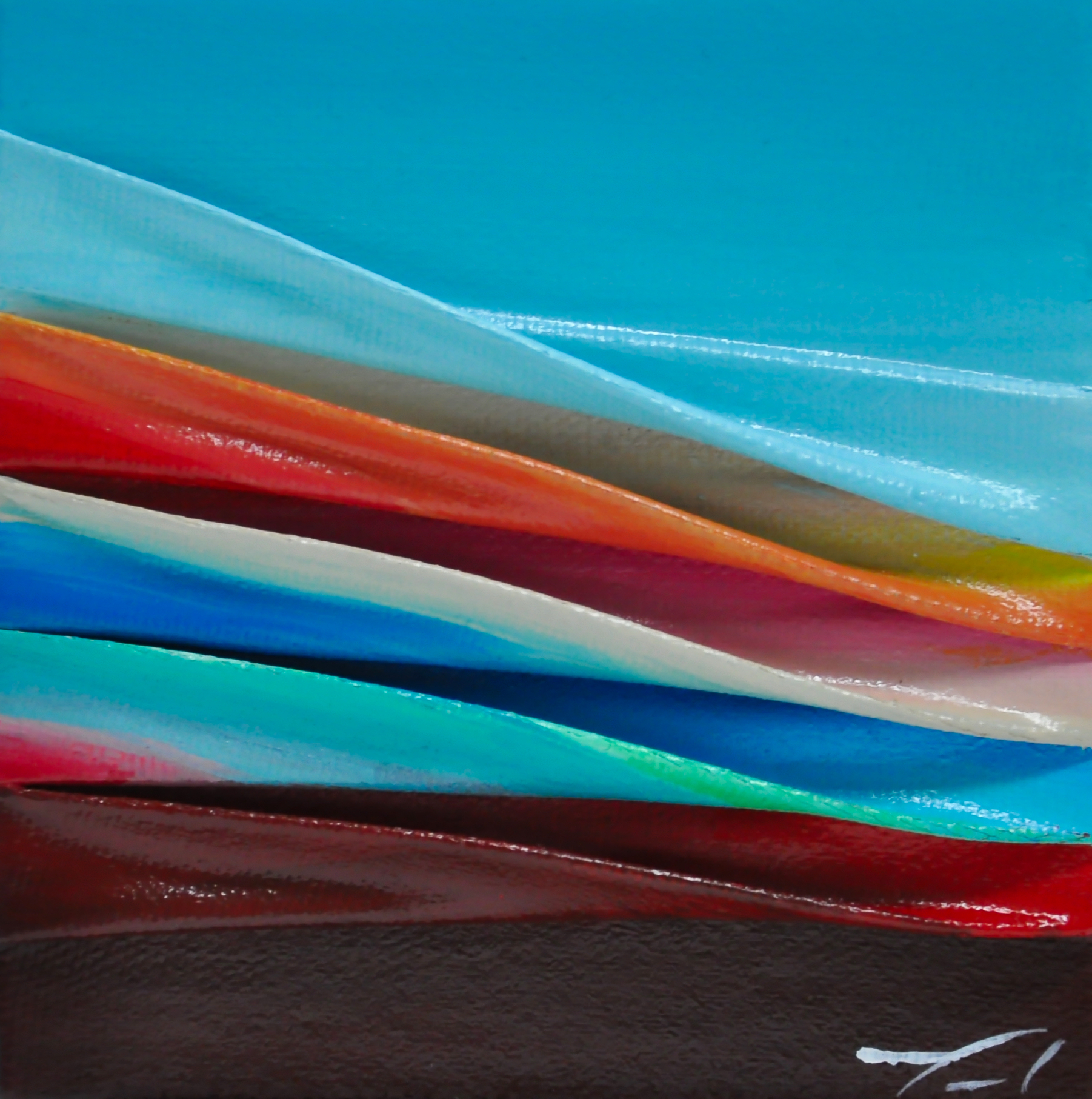 Mini Mel 33, mixed media painting by Melanie Giguere | Effusion Art Gallery + Cast Glass Studio, Invermere BC