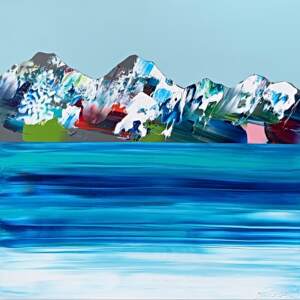 Rocheuses 1021, acrylic landscape by Stephanie Rivet | Effusion Art Gallery + Cast Glass Studio, Invermere BC