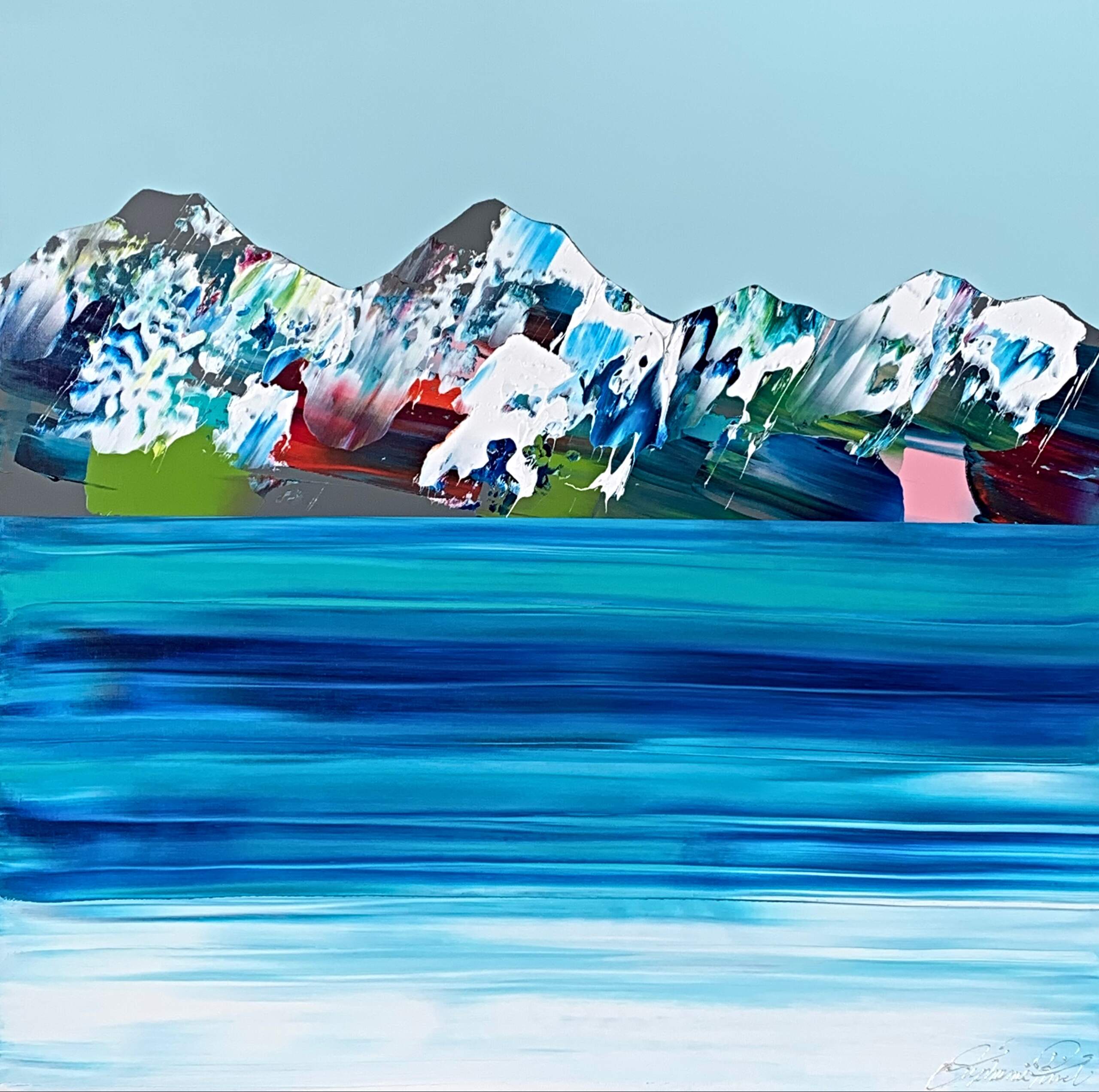 Rocheuses 1021, acrylic landscape by Stephanie Rivet | Effusion Art Gallery + Cast Glass Studio, Invermere BC