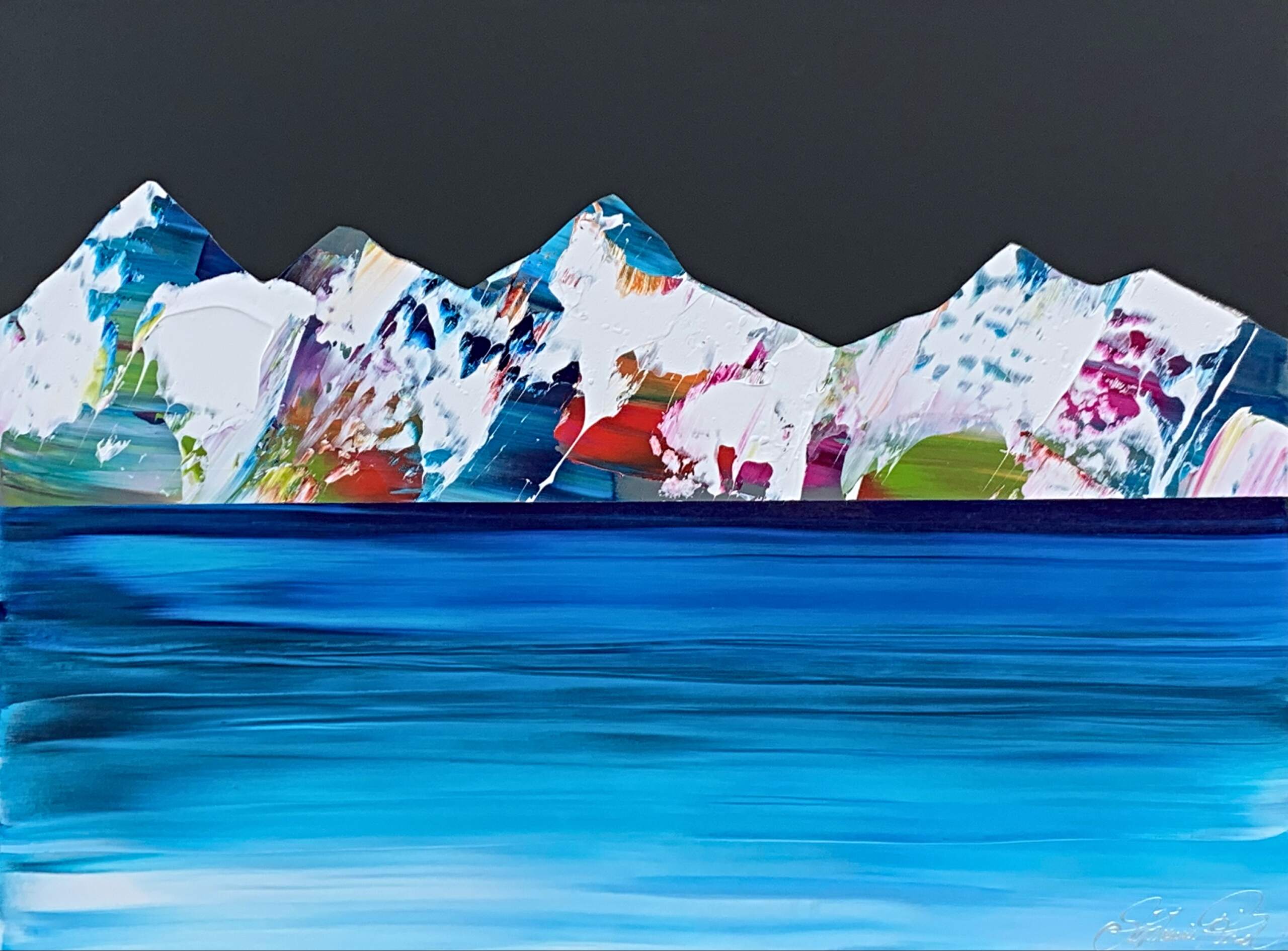 Rocheuses 1121, acrylic landscape by Stephanie Rivet | Effusion Art Gallery + Cast Glass Studio, Invermere BC