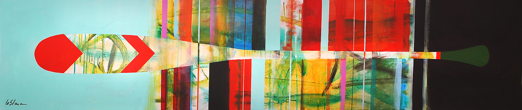 Aviron 30-14, mixed media by Sylvain Leblanc | Effusion Art Gallery + Cast Glass Studio, Invermere BC