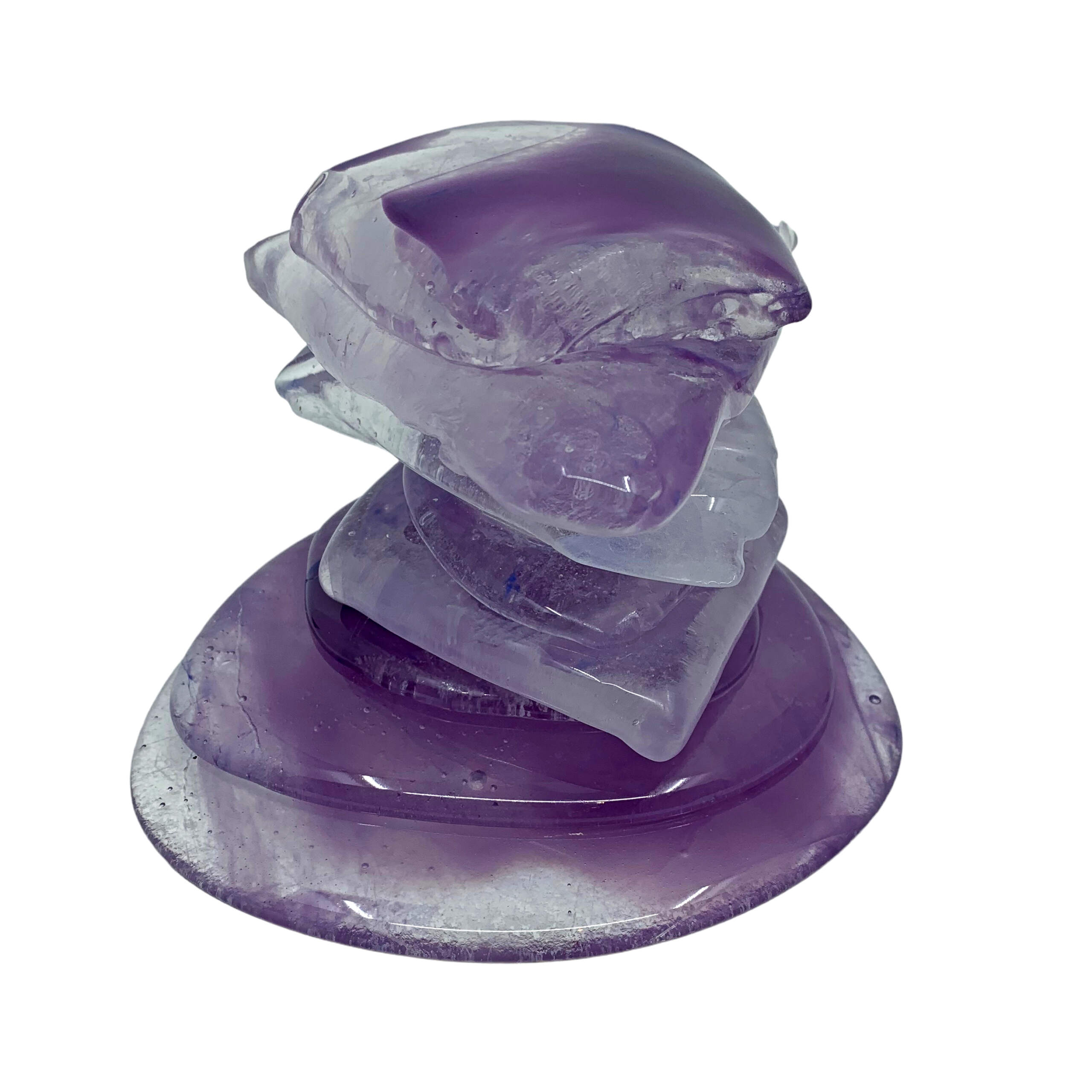 Cast Glass Rocky Mountain Cairn Sculpture by Heather Cuell | Effusion Art Gallery + Cast Glass Studio, Invermere BC