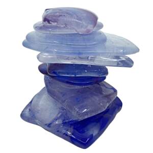 Cast Glass Rocky Mountain Cairn Sculpture by Heather Cuell | Effusion Art Gallery + Cast Glass Studio, Invermere BC