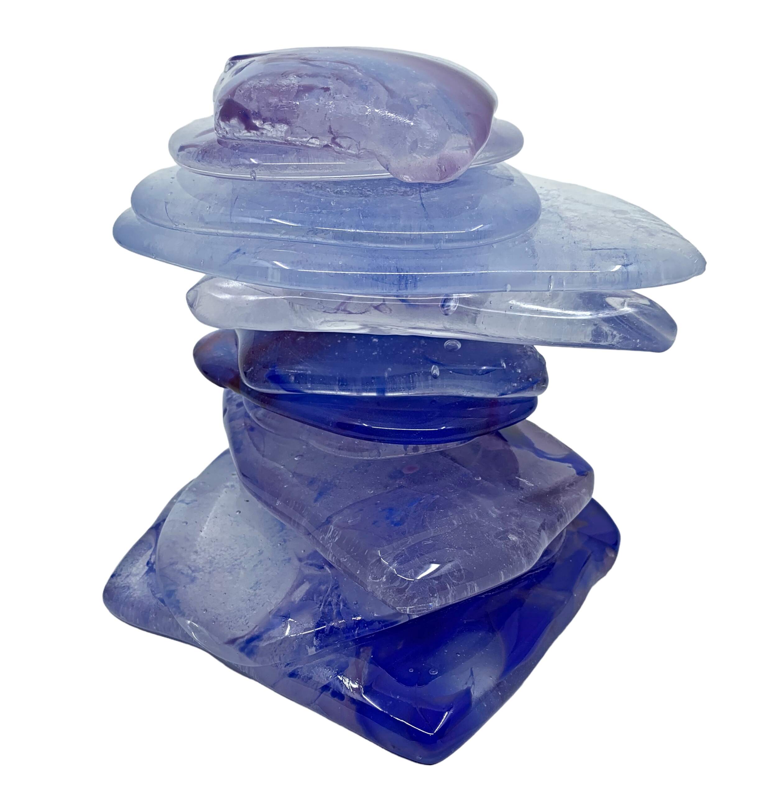 Cast Glass Rocky Mountain Cairn Sculpture by Heather Cuell | Effusion Art Gallery + Cast Glass Studio, Invermere BC