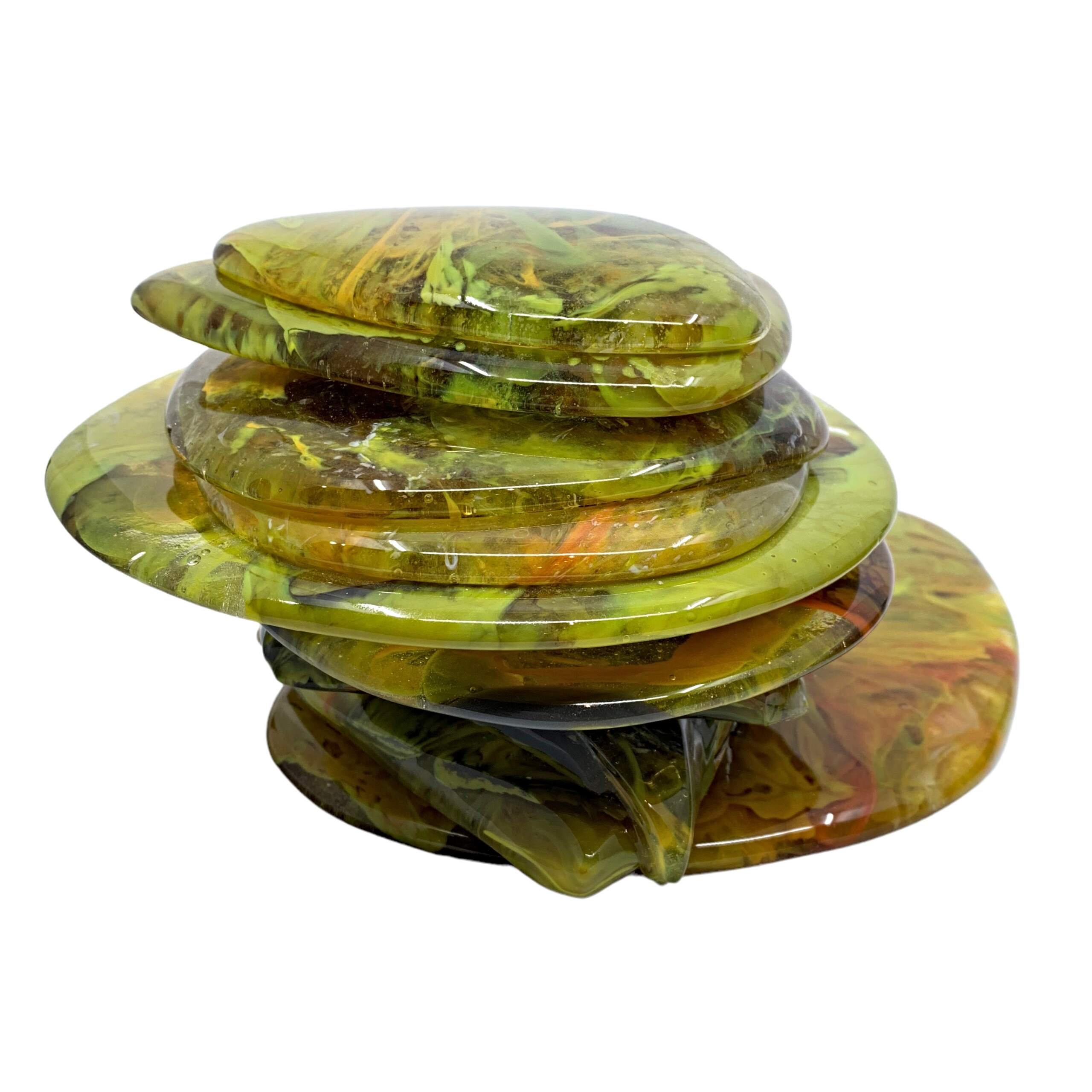 Cast Glass Rocky Mountain Cairn Sculpture by Heather Cuell | Effusion Art Gallery + Cast Glass Studio, Invermere BC