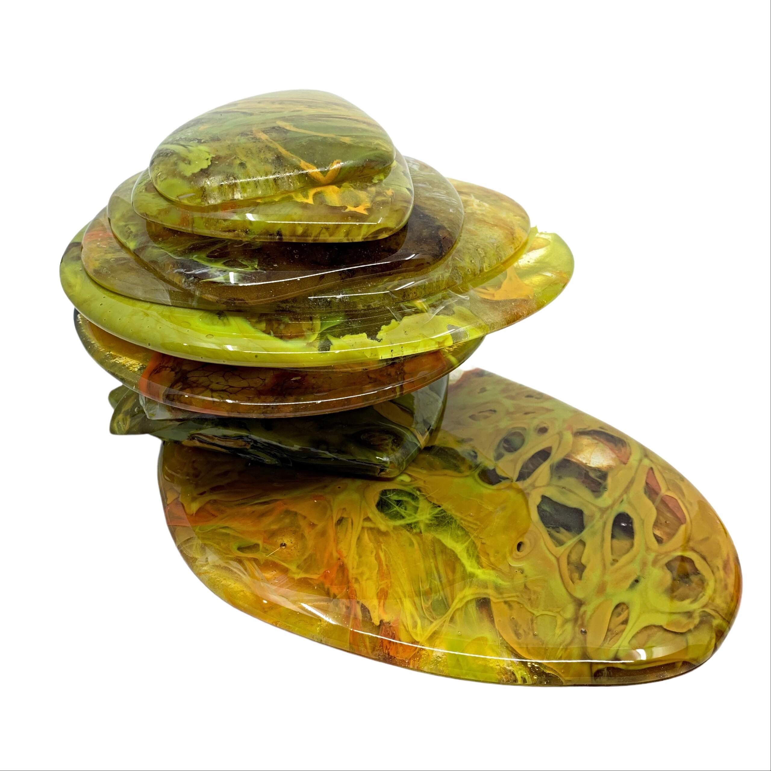 Cast Glass Rocky Mountain Cairn Sculpture by Heather Cuell | Effusion Art Gallery + Cast Glass Studio, Invermere BC