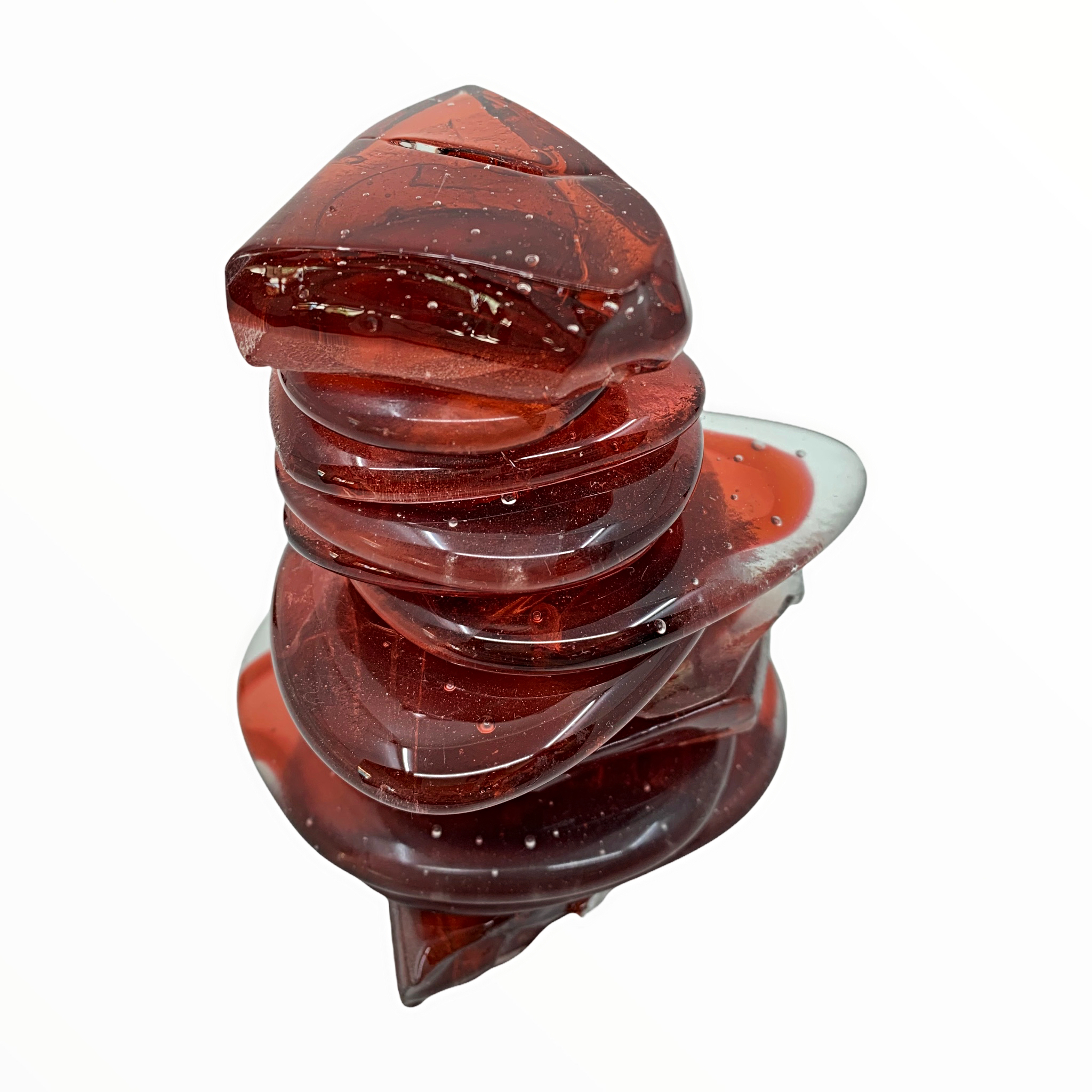 One of a kind cast glass cairn sculpture by Heather Cuell | Effusion Art Gallery + Cast Glass Studio, Invermere BC