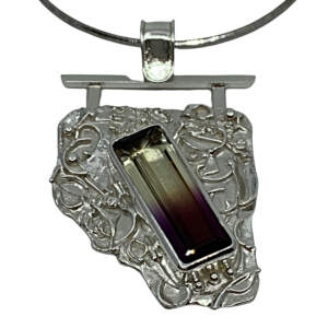 Sterling silver and ametrine necklace by A&R Jewellery | Effusion Art Gallery + Cast Glass Studio, Invermere BC