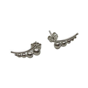 Handmade silver ear crawler earrings by A&R Jewellery | Effusion Art Gallery + Cast Glass Studio, Invermere BC