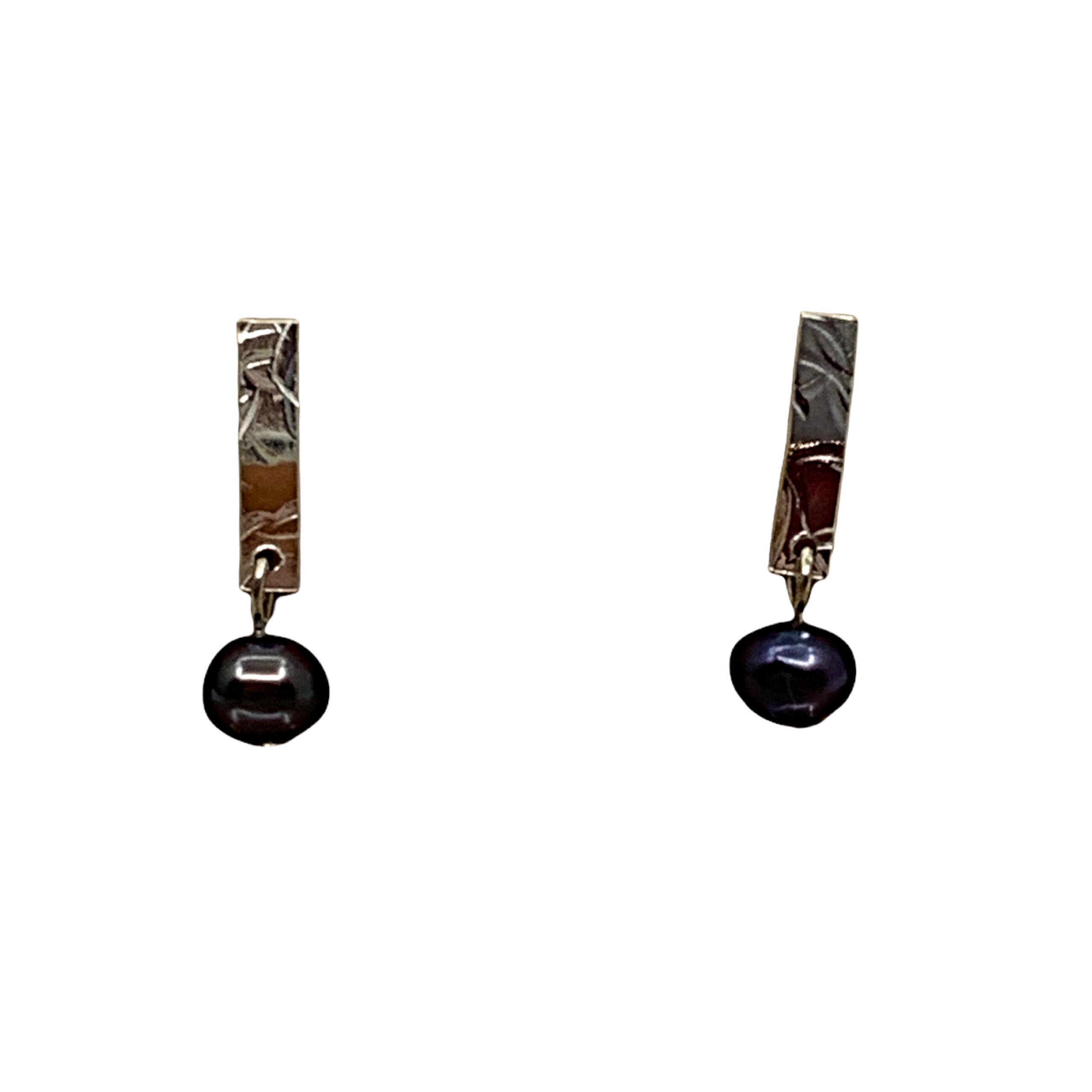 Handmade silver and pearl earrings by A&R Jewellery | Effusion Art Gallery + Cast Glass Studio, Invermere BC