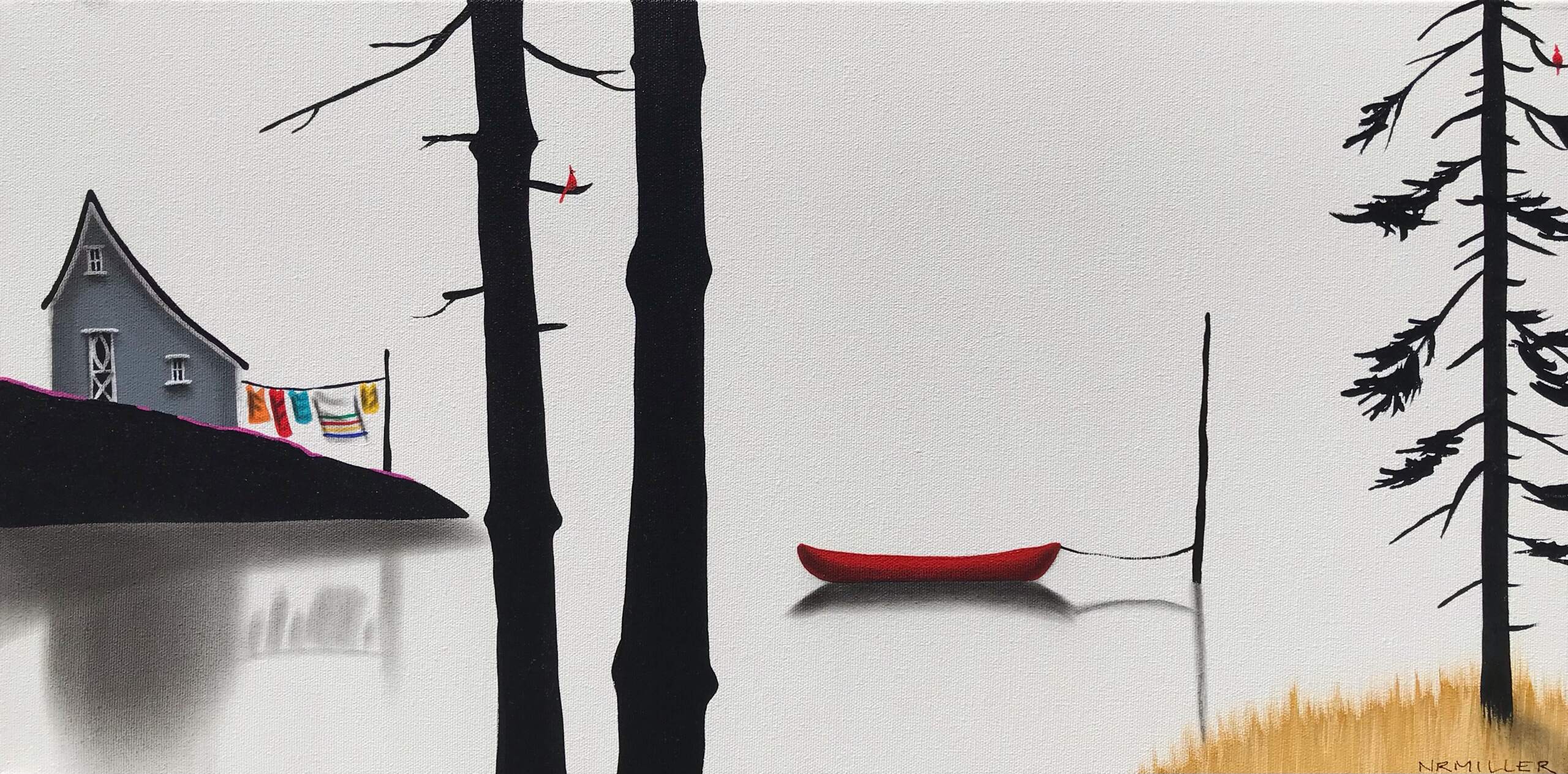 Setting the Stage, mixed media landscape by Natasha Miller | Effusion Art Gallery + Cast Glass Studio, Invermere BC