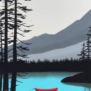 Soul Searcher Saturday, mixed media landscape by Natasha Miller | Effusion Art Gallery + Cast Glass Studio, Invermere BC