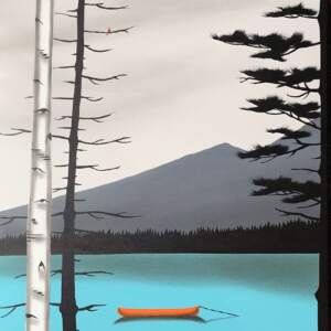 The Eleventh Hour, mixed media landscape painting by Natasha Miller | Effusion Art Gallery + Cast Glass Studio, Invermere BC
