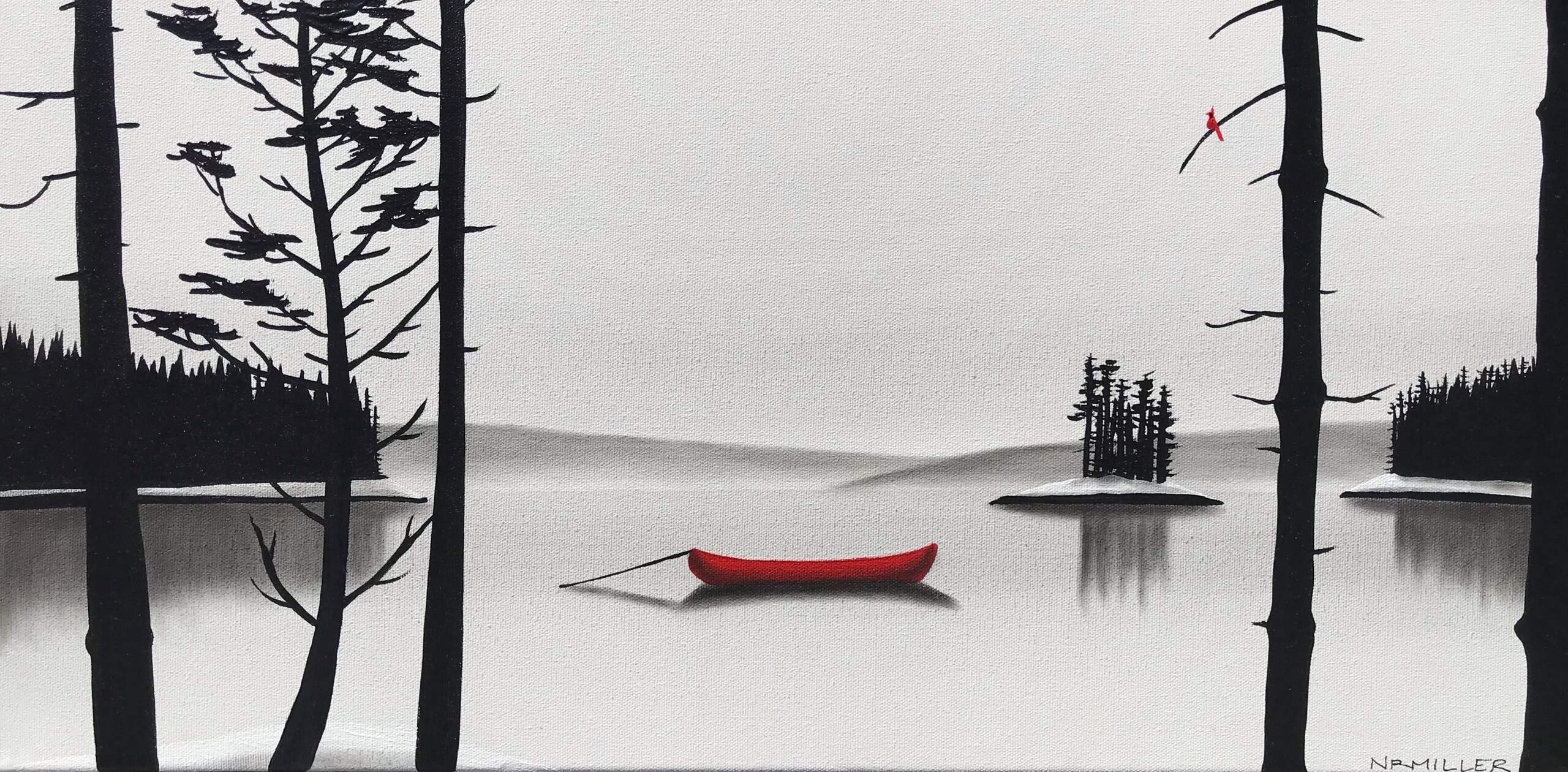 Winter's Breath, mixed media landscape by Natasha Miller | Effusion Art Gallery + Cast Glass Studio, Invermere BC