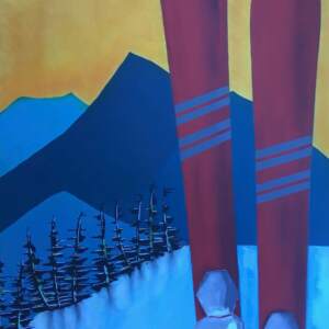 First Light, mixed media landscape painting by Cody Pendleton | Effusion Art Gallery + Cast Glass Studio, Invermere BC
