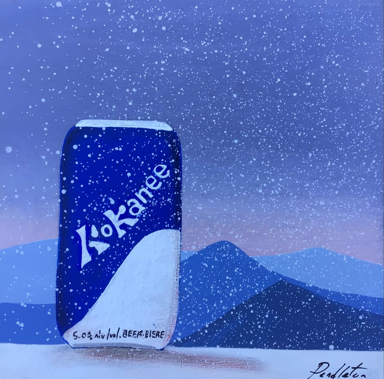 King of the Hill, mixed media landscape painting by Cody Pendleton | Effusion Art Gallery + Cast Glass Studio, Invermere BC
