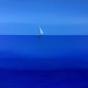 The Lure of Sailing, mixed media landscape painting by Cody Pendleton | Effusion Art Gallery + Cast Glass Studio, Invermere BC