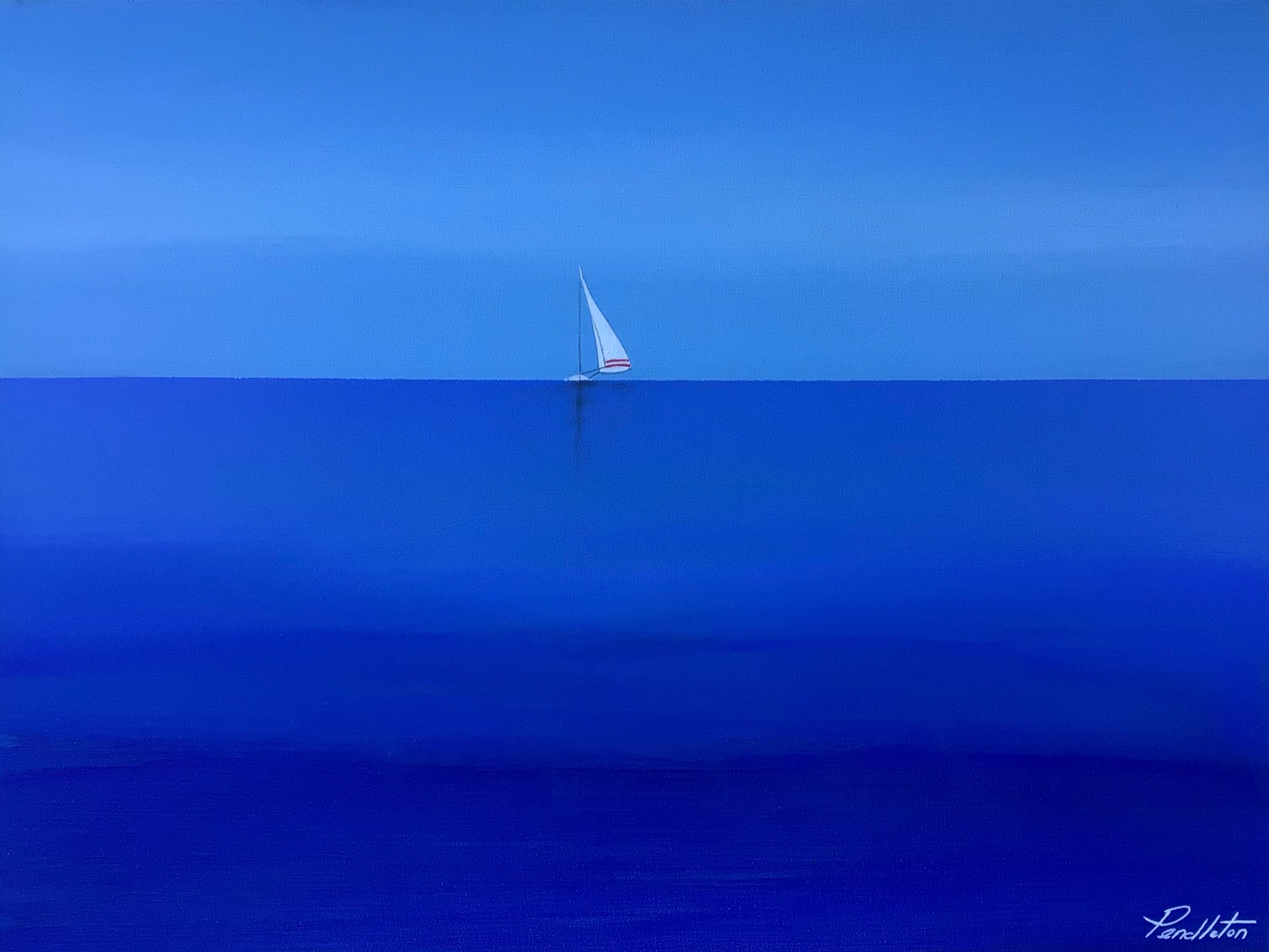 The Lure of Sailing, mixed media landscape painting by Cody Pendleton | Effusion Art Gallery + Cast Glass Studio, Invermere BC