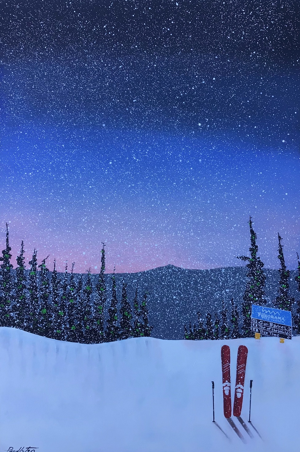 The Prelude, mixed media landscape painting by Cody Pendleton | Effusion Art Gallery + Cast Glass Studio, Invermere BC