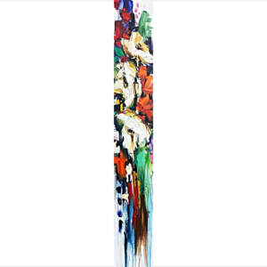 Hit or Miss, mixed media flower painting by Kimberly Kiel | Effusion Art Gallery + Cast Glass Studio, Invermere BC